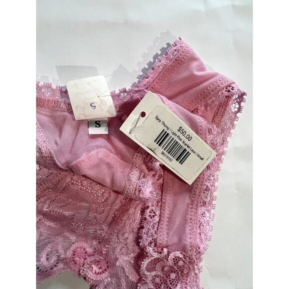 Trashy Tara Thong in Light Pink Scarlet Lace - Picture 4 of 4